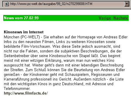 PC-Welt Newsletter vom 27.02.1999