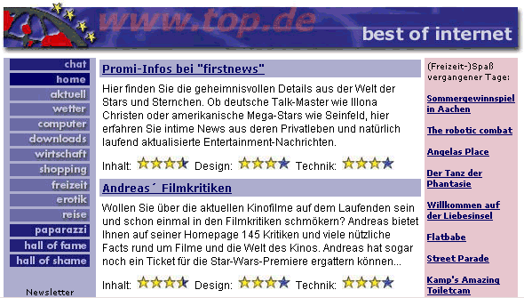 Wollen Sie über die aktuellen Kinofilme auf dem Laufenden sein und schon einmal in den Filmkritiken schmökern? Andreas bietet Ihnen auf seiner Homepage 145 Kritiken und viele nützliche Facts rund um Filme und die Welt des Kinos. Andreas hat sogar noch ein Ticket für die Star-Wars-Premiere ergattern können ...