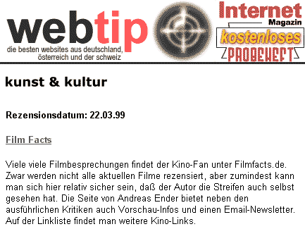 - WebTip am 22.03.1999 -